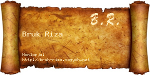 Bruk Riza névjegykártya